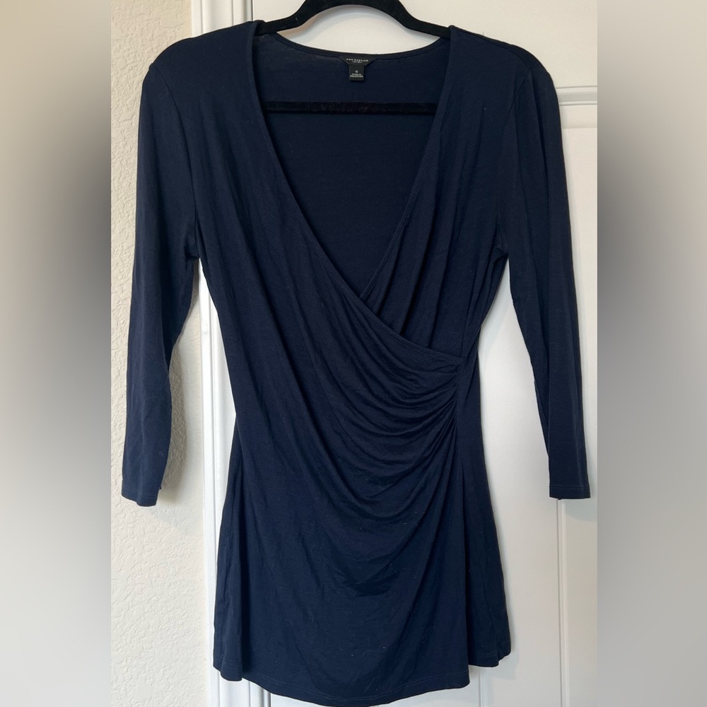 Ann Taylor Deep V-neck Wrap Top